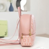 Pink Fashion Casual Letter Print Backpack