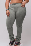 Light Gray Casual Solid Fold Plus Size 