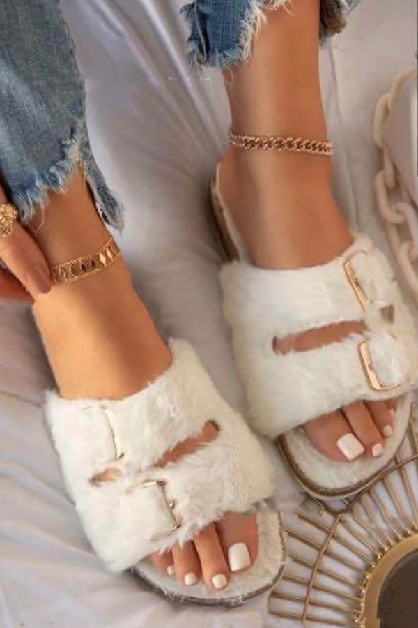 White Casual Hollowed Out Opend Keep Warm Shoes