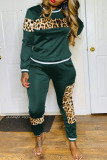 Army Green Sexy Solid Patchwork O Neck Long Sleeve Two Pieces