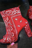 Red Casual Fish Mouth Shoes