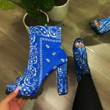 Blue Casual Fish Mouth Shoes