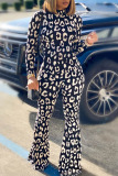 Black and white Street Print With Belt O Neck Long Sleeve Regular Sleeve Regular Two Pieces
