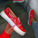 Red Fashion Casual Split Joint Round Out Door Shoes