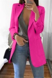 Pink Casual Long Sleeves Suit Jacket