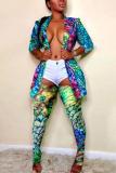 Camouflage Fashion Sexy adult Print HOLLOWED OUT Patchwork Two Piece Suits pencil Long Sleeve