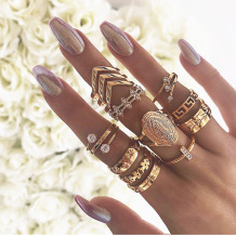 Gold Fashion Simplicity Hollow Thirteen Pieces Rings