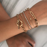 Gold Fashion Solid Layered Alloy Bracelet