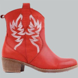 Red Casual Embroidered Round Keep Warm Shoes
