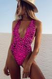 Leopard print Nylon bandage Print Leopard backless Hooded Out Patchwork Sexy adult Fashion Bikinis Set
