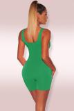 Green Fashion Sexy Solid Polyester Sleeveless Slip 