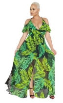 Green Sexy & Club Short Sleeve Straight Long Club Dresses