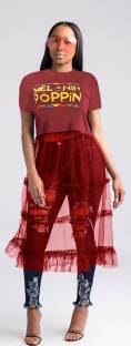 Red Sexy & Club O-Neck Short Sleeve Princess dress Middle length skirt Summer Dresses