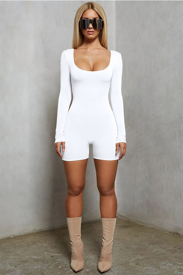 black long sleeve jumpsuit shorts