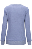 Grey O Neck Long Sleeve Patchwork Print Tees & T-shirts