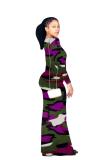purple Fashion adult Casual Cap Sleeve Long Sleeves V Neck Asymmetrical Floor-Length asymmetrical