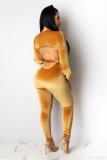 Black Sexy Fashion Solid Backless bandage Hollow Polyester Long Sleeve V Neck  Jumpsuits