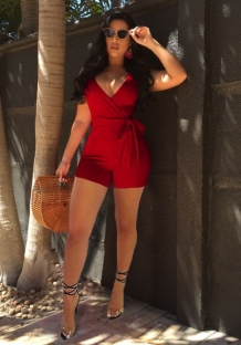 As Show Bandage Backless Solid Fashion sexy Rompers