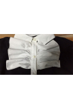 Black Polyester Turndown Collar Long Sleeve Solid bow-knot Patchwork Slim fit  Blouses & Shirts
