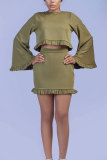 purple Sexy Fashion Cap Sleeve Long Sleeves O neck Bud Mini Patchwork Two Piece Dresses