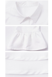 White Polyester Sexy adult Fashion Cap Sleeve Long Sleeves O neck Asymmetrical Mid-Calf asymmetrical Solid