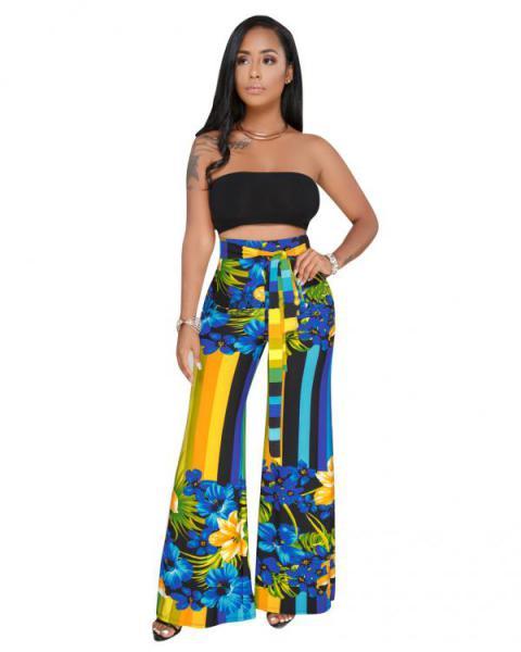 As Show Print Mid Waist Two-piece suit