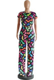 Camouflage Fashion Sexy Patchwork Print pencil Two-piece Pants Set