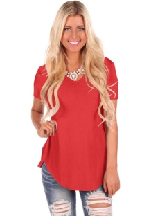 As Show-8 Fashion Casual Regular Stand Solid Slim Tees & T-shirts