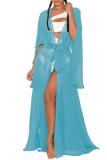 Blue perspective Patchwork bandage Solid Sexy adult Fashion Cover-Ups & Beach Dresses