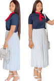 White Polyester Elastic Fly Mid Solid Asymmetrical Draped Pleated skirt  Skirts