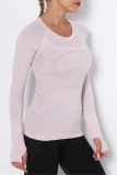 White Casual Sportswear Solid Basic O Neck Tops