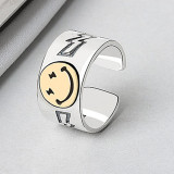 Silver Fashion Smiley Ring Jewelry