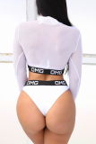 White Sexy Hollowed-out Two-piece Swimwears(With Bra)