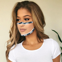 Red Blue Fashion Patchwork See-through Face Mask