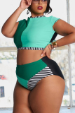 Green Fashion Sexy Plus Size Bikini Two-Piece Set