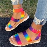 Colour Street Hollowed Out Tie-dye Opend Comfortable Shoes