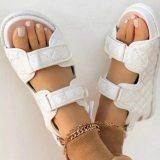 White Hollowed Out Patchwork Opend Comfortable Out Door Shoes