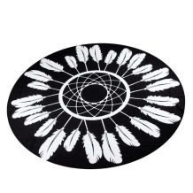 Black And White Casual Party Print Tassel Split Joint Beach Mat