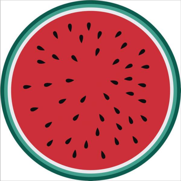 Watermelon Red Casual Party Print Tassel Split Joint Beach Mat