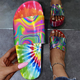 Green Casual Street Patchwork Tie-dye Opend Out Door Shoes
