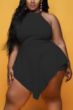 Black Sexy Fashion Sleeveless Plus Size Romper