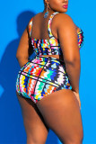 Multicolor Sexy Plus Size Printing Swimsuit