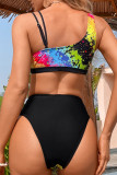 Multicolor Fashion Sexy Patchwork Printing Swimwears