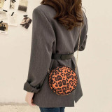 Orange Fashion Casual Print Leopard Chains Messenger Bag