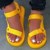 Yellow Fashion Casual Split Joint Solid Color Comfortable Flat Sandals