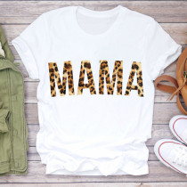 White Fashion Casual Letter Print Basic O Neck T-Shirts