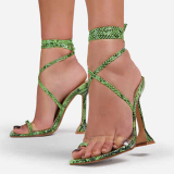Green Sexy Street Hollowed Out Patchwork Opend Out Door Shoes