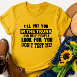 Yellow Fashion Casual Letter Print Basic O Neck T-Shirts