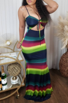Multicolor Sexy Hollowed Out Trumpet Mermaid Dresses