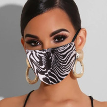 Black White Fashion Casual Print Split Joint Mask